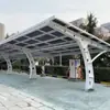 Fabricante de Guangdong Estación de Carga Solar Fotovoltaica Cobertizo de Estacionamiento Estructura de Acero de Viga Grande 7 Cerchas Acero Color Procesamiento Construcción de Acero