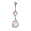 Gabe Moda Transfronteriza Europea y Americana Estilo de Chica Trendy Anillo para Piercing en el Ombligo con Forma de Corazón Gota de Agua Joyería