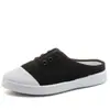 2025 Novos Tênis de Lona Baixo Estudante Planos Casuais Femininos Slip-On Sapatos Preguiçosos Sapatos Brancos Dropshipping