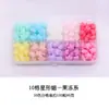 Conjunto de Caixa Transparente com 24 Contas de Cera em Formato de Estrela Série de Cores Macaron Contas de Cera Peroladas Cores Misturadas Ecológico