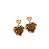 Pendientes Dorados Irregulares Ojo de Tigre Amor Pendientes para Mujer Otoño e Invierno Nicho Pendientes de Lujo Ligero Pendientes