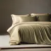Juego de Ropa de Cama de Satén de Algodón de Fibra Larga de Dos Hilos 100S de Lujo para Hotel, Juego de Cuatro Piezas, Sábana de Cama 100% Algodón, Funda de Edredón, Artículos para el Hogar
