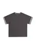 Camiseta Unisex de Manga Corta con Bloques de Color, Cuello Redondo, Diseño de Retazos a Cuadros Retro Americano, Holgada Casual de Calle Versátil