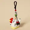 Colgante para llavero de coche de pollo de madera maciza tallado a mano, decoración unisex para bolso, adorno decorativo, regalo de cumpleaños