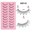 10 Pares de Pestañas Postizas Pequeñas tipo Cómic, Naturales, Largas y Ligeras, Pestañas de 0.04mm, Par de Pestañas Abuela Conejo