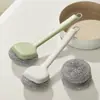 Atacado Panela de Cozinha Não Danificante com Cabo Esfera de Aço Escova de Limpeza Escova para Panela de Lavar Louça Antiaderente Óleo Escova de Cabo Longo