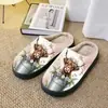 JIT dropshipping transfronterizo más vendido patrón de vaca de las Highlands otoño unisex zapatillas de algodón para casa POD dropshipping