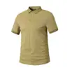 Fornecimento ao vivo 220 gramas de camiseta polo para ferramentas pesadas masculina de alta qualidade masculina gola lapela camiseta de manga curta business casual leve