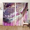 Cortinas Personalizadas con Patrón Abstracto de Flujo Morado Claro, Cortinas de Balcón Elegantes y de Lujo con Estampado Digital Oscurecedoras, Una Pieza Envío Directo