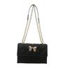Bolsa quadrada pequena com corrente xadrez de diamante e laço estilo coreano para meninas 2024 nova moda casual estilo ocidental bolsa transversal