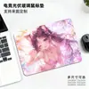 Mouse Pad de Vidro Temperado Menina Bonita, Base de Vidro Fosco para Competições de Anime 2D, E-Sports, Negócios e Jogadores de FPS