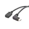 Cabo Adaptador Extensor de Dados e Carregamento para Celular, Macho Tipo C 90 Graus para Mini 5 Pinos Fêmea