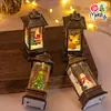 Lámpara de Viento Navideña Rellena de Agua Luz Led de Cristal Papá Noel Decoración para Fiesta Navideña Adornos Regalos de Navidad