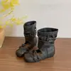 Primer Encuentro Temporada Dulce Estilo Fresco Hebilla de Hebilla de Cuero con Lazo Botas Frescas Sandalias de Fondo Plano No Cansan los Pies para Mujer Verano 2026 Nuevas para Combinar con Faldas