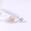 Piercing de nariz dorado en forma de L, anillo de nariz con circonita de corazón a corazón llena de diamantes, joyería al por mayor para piercing de nariz transfronterizo, anillo de nariz 20G