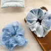 Goma de Pelo Azul Color Scrunchie Moda Chica Dulce Versátil Accesorio para el Cabello de Gama Alta Cuerda para Cola de Caballo Elegante Venta al por Mayor