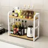 Prateleira de temperos para cozinha, porta-hashis e facas, organizador de temperos multifuncional para bancada, prateleira de temperos de várias camadas