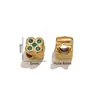 Acessórios de Joias de Aço Inoxidável com Contas Pingente de Flor com Diamante Banhado a 18K Acessórios de Contas Espaçadoras Joias para Pulseira DIY