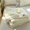 Colcha de verano Clase A encaje de algodón lavado con agua pura colcha de aire acondicionado lavable a máquina colcha de verano núcleo delgado juego de cuatro piezas para niños