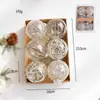 Bolas de Natal Bolas Plásticas Acessórios de Decoração para Árvore de Natal Caixas com Grade de Nove Quadrados 6 Bolas Pintadas Conjunto de Bolas de Formato Especial