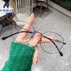 Nuevo armazón de gafas anti-luz azul para mujer, personalizado, con patillas pequeñas de calabaza, armazón de metal, bola abierta, se puede equipar con gafas planas para miopía