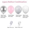 Guirnalda de globos con temática de boda transfronteriza, color rosa, gris, blanco y plateado, para decoración de cumpleaños y baño de bebé.
