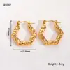 Amazon Wholesale Europeo y Americano Acero Inoxidable 18K Diseño Geométrico Hoja Hueca Pendientes de Alta Gama Personalizados No Alergénicos