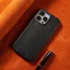 Funda con Textura de Cuero para Negocios iPhone16Promax Funda para Teléfono Móvil Apple 15 Lente de Aleación 14 Succión Magnética 13 Protección Anti-Caída
