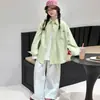 Chaqueta Camisa para Niñas 2026 Nuevo Estilo para Niños Mayores, Moda Primaveral y Otoñal Camiseta de Manga Larga, Camisa Infantil Versátil Casual
