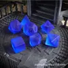 Dados de Cristal al por Mayor Dungeons and Dragons Azul Oscuro Dados para Juegos de Mesa 7 Dados de Cristal Esmerilado al por Mayor