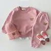 Roupa Infantil Estilo Coreano Outono Macacão de Bebê Roupa Esportiva Casual Conjunto de Duas Peças Urso Respirável Manga Longa Moda Casual