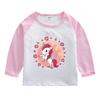 Camiseta de manga comprida para meninas, camisa básica 2023 Primavera e Outono nova, roupas para crianças pequenas e médias, algodão fino, camisa básica, comércio exterior, Atacado