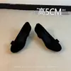Zapatos Planos Mary Jane Campus 2026 Estilo Caliente Punta Redonda Tacón de Cuña Moño Estilo Boca Baja Ligeros para Viaje Zapatos de Mujer