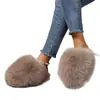 Pantuflas de felpa mullida de color liso para talla grande de Amazon, suela suave, punta cerrada de invierno, para el hogar, cálidas, pantuflas de algodón multicolor
