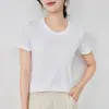 Pacote com 100 Camisetas Lisas de Manga Curta, Gola Redonda, Cor Sólida Versátil, Tops Macios, Estilo Coreano, Simples, Amigável à Pele, Roupas Femininas de Manga Curta Slim-Fit
