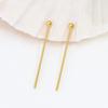 Accesorios de joyería DIY al por mayor, joyería hecha a mano con cuentas, chapado en cobre, oro real de 18 quilates, aguja de bola, collar con retención de color, aguja de joyería