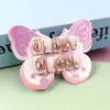 Parche de Uñas Perla para Adolescentes Manicura Mariposa Aurora Barroca Uñas para Usar en Niñas de 10-16 Años