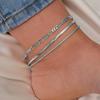 Conjunto de tres piezas de cadena de serpiente plana retorcida de estilo bohemio transfronterizo europeo y americano para mujer, traje playero multicapa de verano