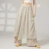 Ropa de Práctica de Danza Clásica para Mujer, Pantalones de Pierna Ancha, Pantalones de Gasa para Danza, Pantalones Falda Largos de Chifón, Disfraces de Danza China