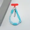 Estilo ins correa de teléfono tejida de color contrastante correa corta para la muñeca colgante de llavero de cámara CCD anti-pérdida unisex