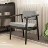 Silla de Comedor Tapizada de Madera Maciza Nórdica Silla Casual Japonesa con Reposabrazos y Respaldo Silla de Escritorio Silla de Maquillaje Silla para Tienda de Té con Leche