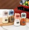 Garrafa de Controle Quantitativo de Sal com Um Toque para Cozinha Doméstica, Selada, à Prova de Umidade, à Prova de Poeira, Multifuncional, Grau Alimentício, Garrafa de Tempero Edição Limitada