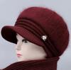 Gorro de Lana de Invierno para Madres de Mediana Edad y Mayores, Mujeres y Señoras Mayores, Forrado de Felpa Heattech, de Punto con Visera Grande para Protección Auditiva al Aire Libre contra el Frío
