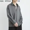 Camisa Preta de Alta Qualidade, Corte Amplo, para Homens, Manga Longa, Primavera, Outono e Inverno, Estilo Casual Elegante para Homens, Camisa Branca Masculina