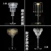 Adereços de Casamento Suporte de Flor de Gelo de Cristal Decoração da Mesa Principal Suporte de Flores para Mesa do Salão de Casamento Vaso Europeu Ornamentos de Ferro