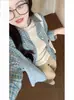 Jeans Cáqui Retro Americano para Mulheres, Novos Calças Versáteis de Perna Larga para Outono, Calças Soltas Emagrecedoras de Comprimento Total para Estudantes
