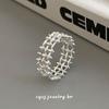 Adornos Cui Yan Plata S925 Moda Coreana Anillo Tejido de Malla Estilo Blogger Nicho Anillo Abierto para Dedo
