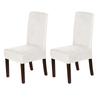 Funda de Silla de Terciopelo Zorro Plateado Funda Universal Elástica de Cuatro Estaciones para Silla de Comedor Sala de Estar de Hotel Funda de Silla de Terciopelo a Prueba de Polvo