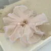 Goma para el pelo de tul estilo coreano, con bloques de color, volantes y dobladillo, para coleta perezosa y esponjosa, accesorio para el pelo dulce y elegante