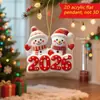 Llavero colgante plano de acrílico navideño transfronterizo, Papá Noel, muñeco de nieve, caja de regalo, llavero de regalo navideño